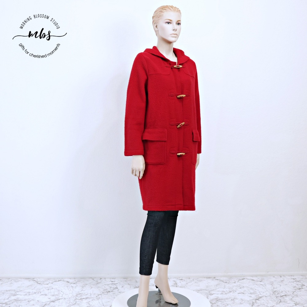 Kumikyoku Wool Classic Preppy Heritage Toggle Duffle Coat Red Women 2(M)
